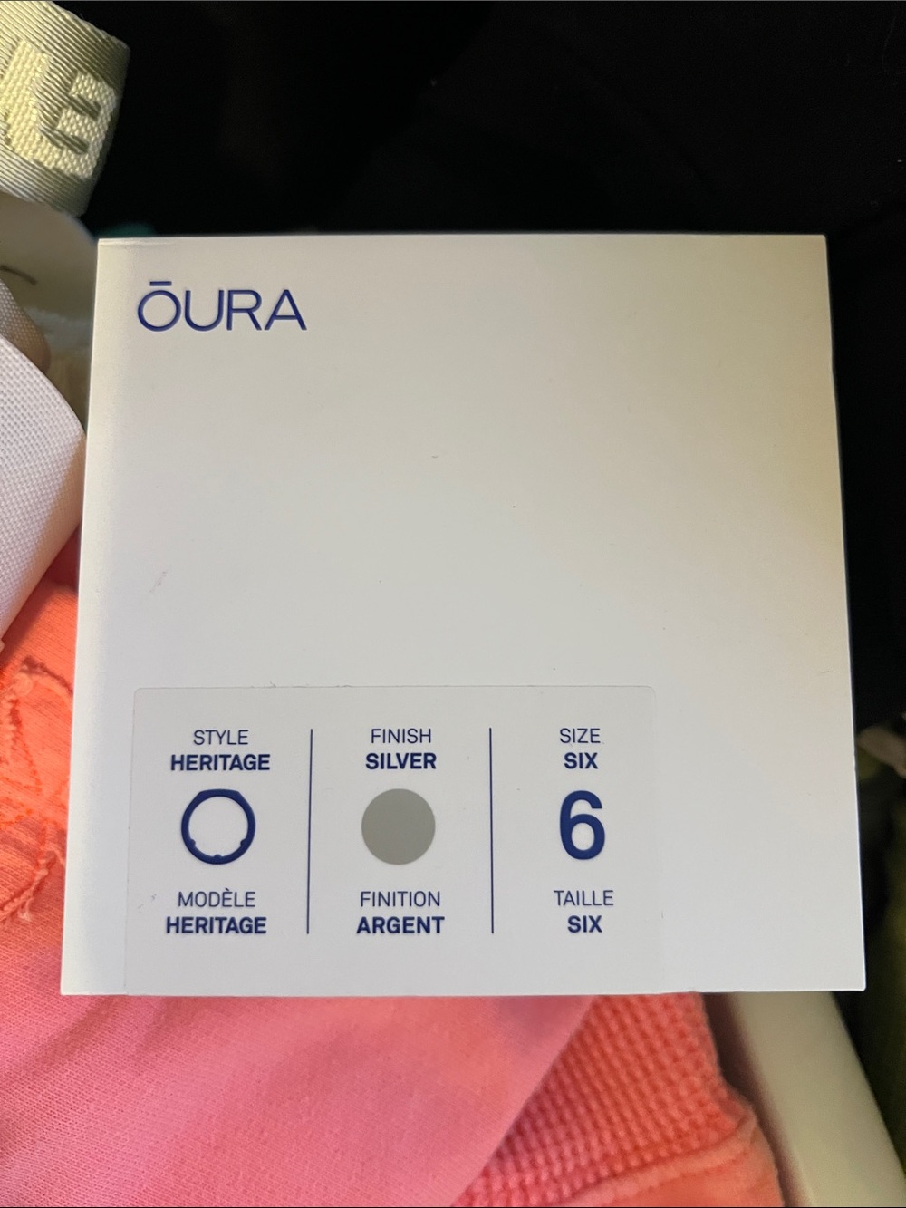 Oura Ring in Silver with Black Inner Face